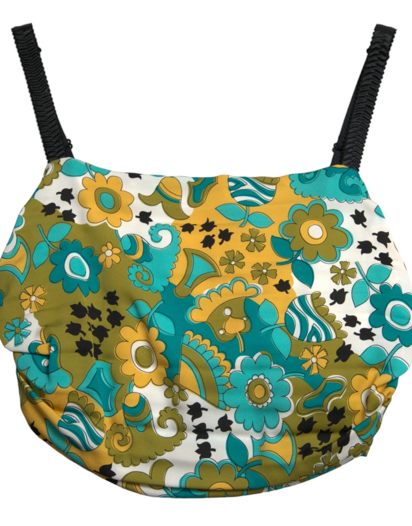 Dolce &amp; Gabbana Elegant Floral Silk Blend Cropped Tank Top