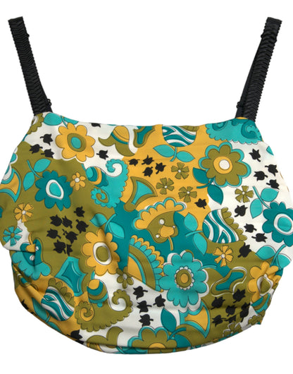 Dolce &amp; Gabbana Elegant Floral Silk Blend Cropped Tank Top