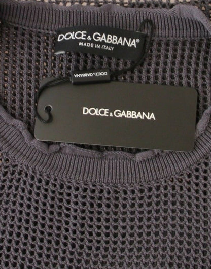 Dolce &amp; Gabbana Elegante suéter de red con cuello redondo en violeta claro