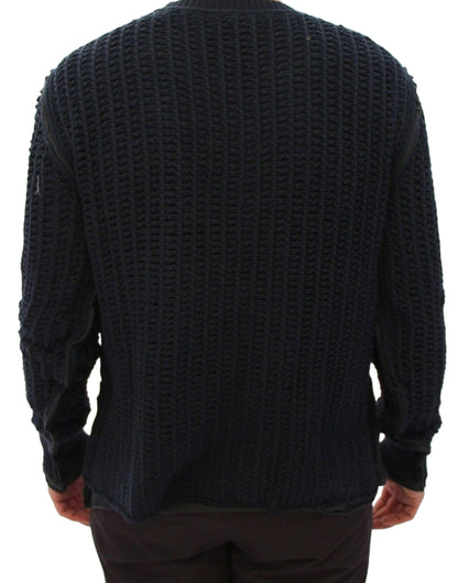 Dolce &amp; Gabbana Elegante suéter a capas azul y negro