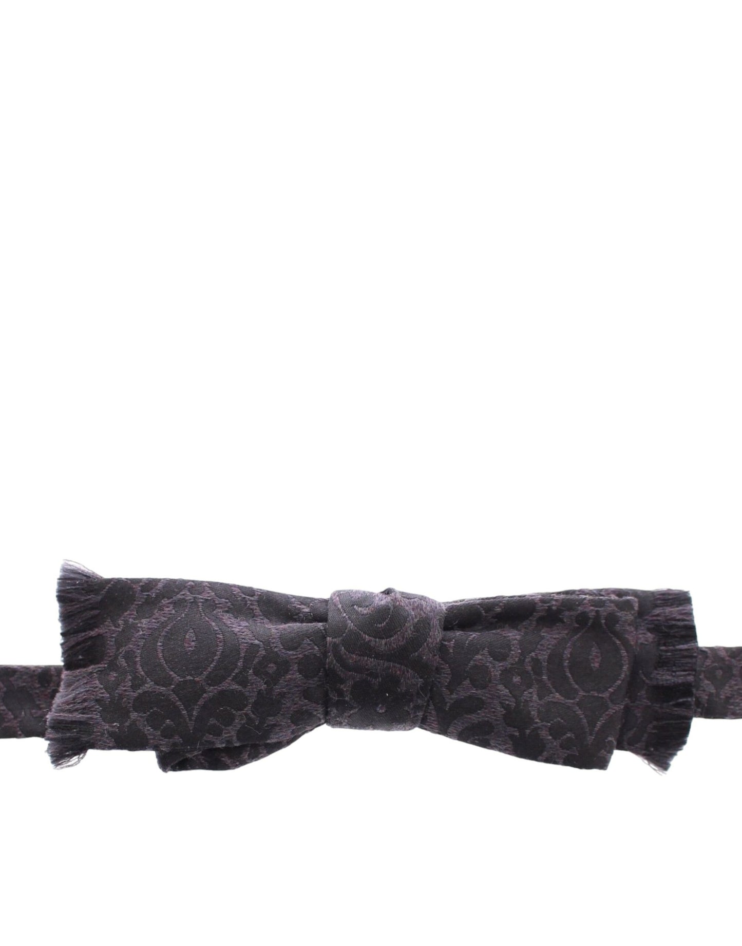 Dolce &amp; Gabbana Pajarita elegante en mezcla de lana y seda negra Paisley