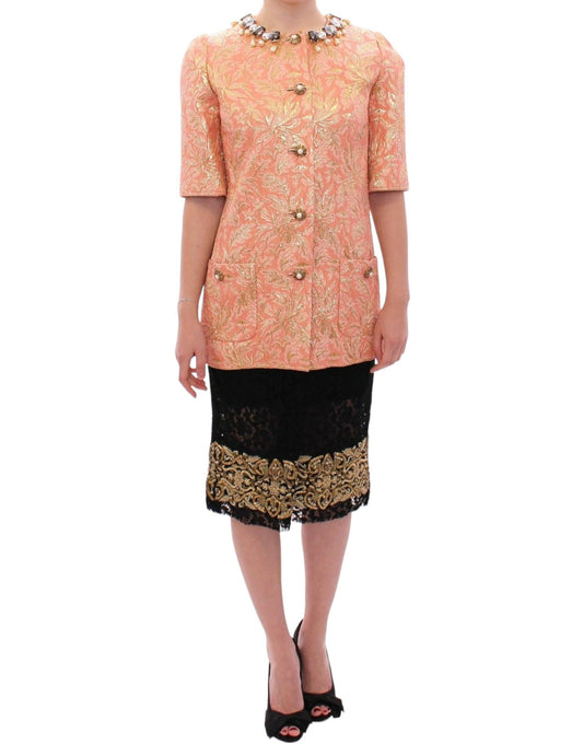 Dolce &amp; Gabbana Exclusive Crystal Brocade Coat Jacket