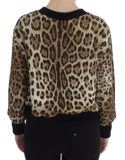 Dolce &amp; Gabbana Elegant Leopard Print Short Sweater Top