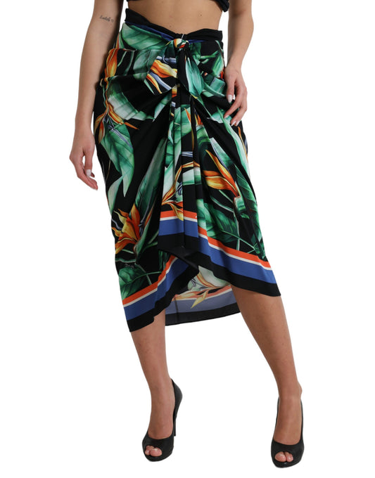 Dolce &amp; Gabbana Elegante falda midi floral de cintura alta