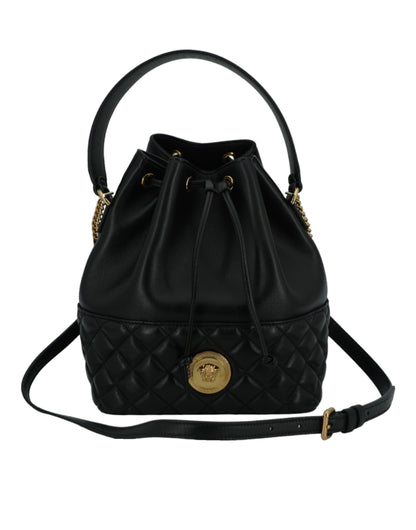 Versace Elegant Black Leather Medusa Bucket Shoulder Bag – par Versace | Disponible sur Sandy Store ByNet