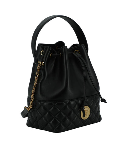 Versace Elegant Black Leather Medusa Bucket Shoulder Bag – par Versace | Disponible sur Sandy Store ByNet