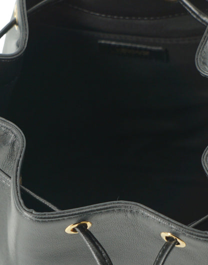 Versace Elegant Black Leather Medusa Bucket Shoulder Bag – par Versace | Disponible sur Sandy Store ByNet