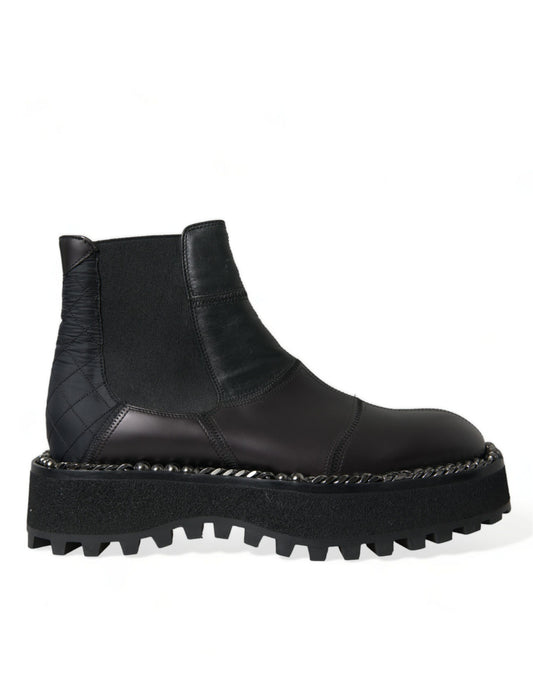 Dolce &amp; Gabbana Elegantes botas sin cordones Chelsea negras