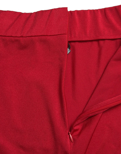Dolce &amp; Gabbana Pantalones Leggings Rojos De Cintura Alta Chic