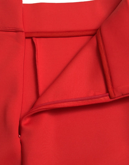 Dolce &amp; Gabbana Elegant High Waist Red Leggings