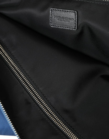 Dolce &amp; Gabbana Elegante bolso de mano con cremallera de nailon azul