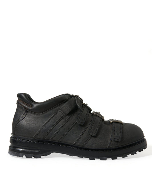Dolce &amp; Gabbana Botas con tira al tobillo de cuero negro