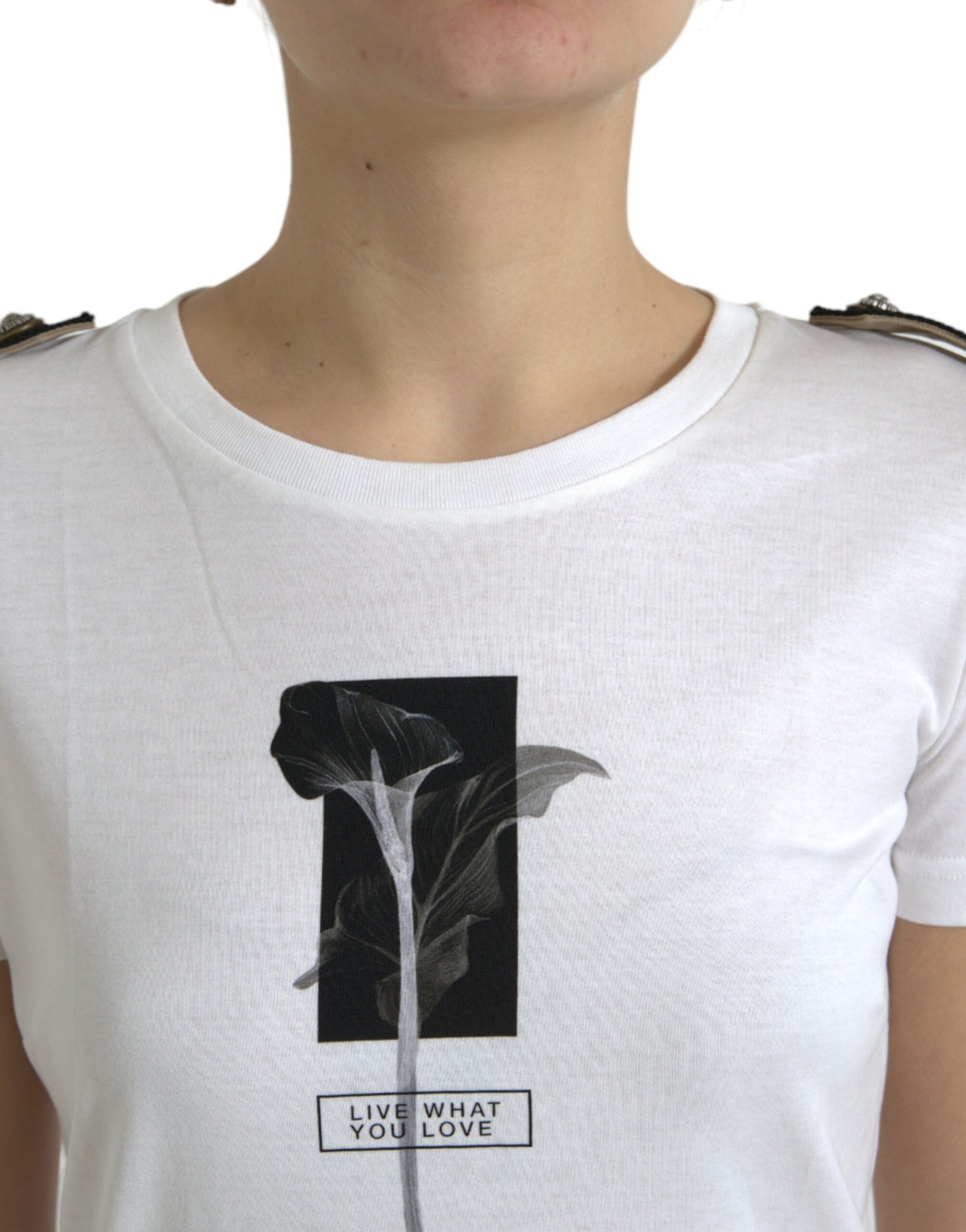 Dolce &amp; Gabbana Camiseta elegante monocromática con cuello redondo