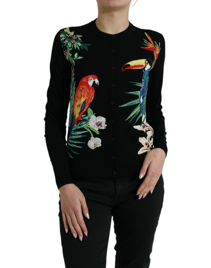 Dolce &amp; Gabbana Elegante cárdigan estampado de lana y seda
