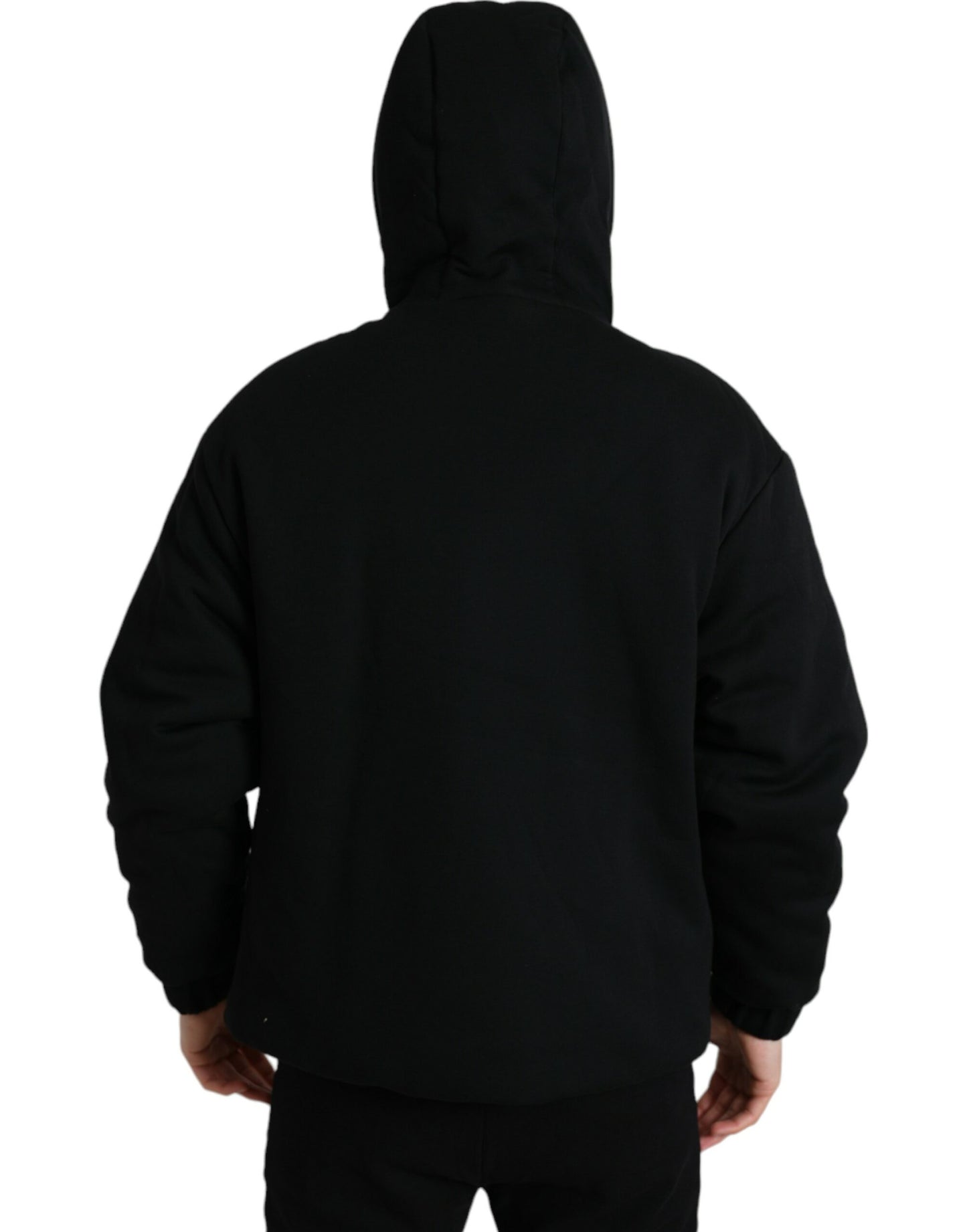 Dolce &amp; Gabbana Elegante cazadora bomber negra con capucha