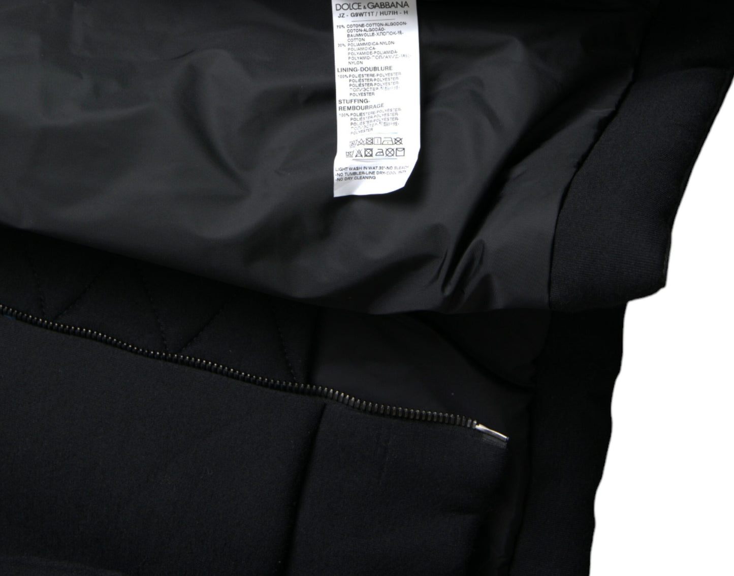 Dolce &amp; Gabbana Elegante cazadora bomber negra con capucha