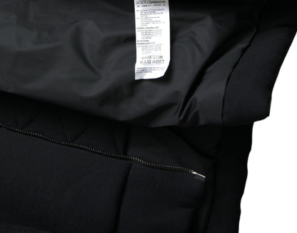 Dolce &amp; Gabbana Elegante cazadora bomber negra con capucha