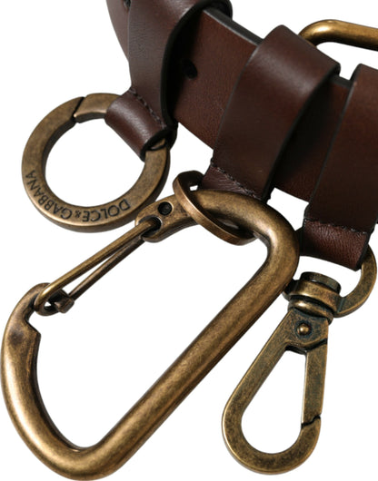 Dolce &amp; Gabbana Elegant Brown Calf Leather Belt - Timeless Accessory