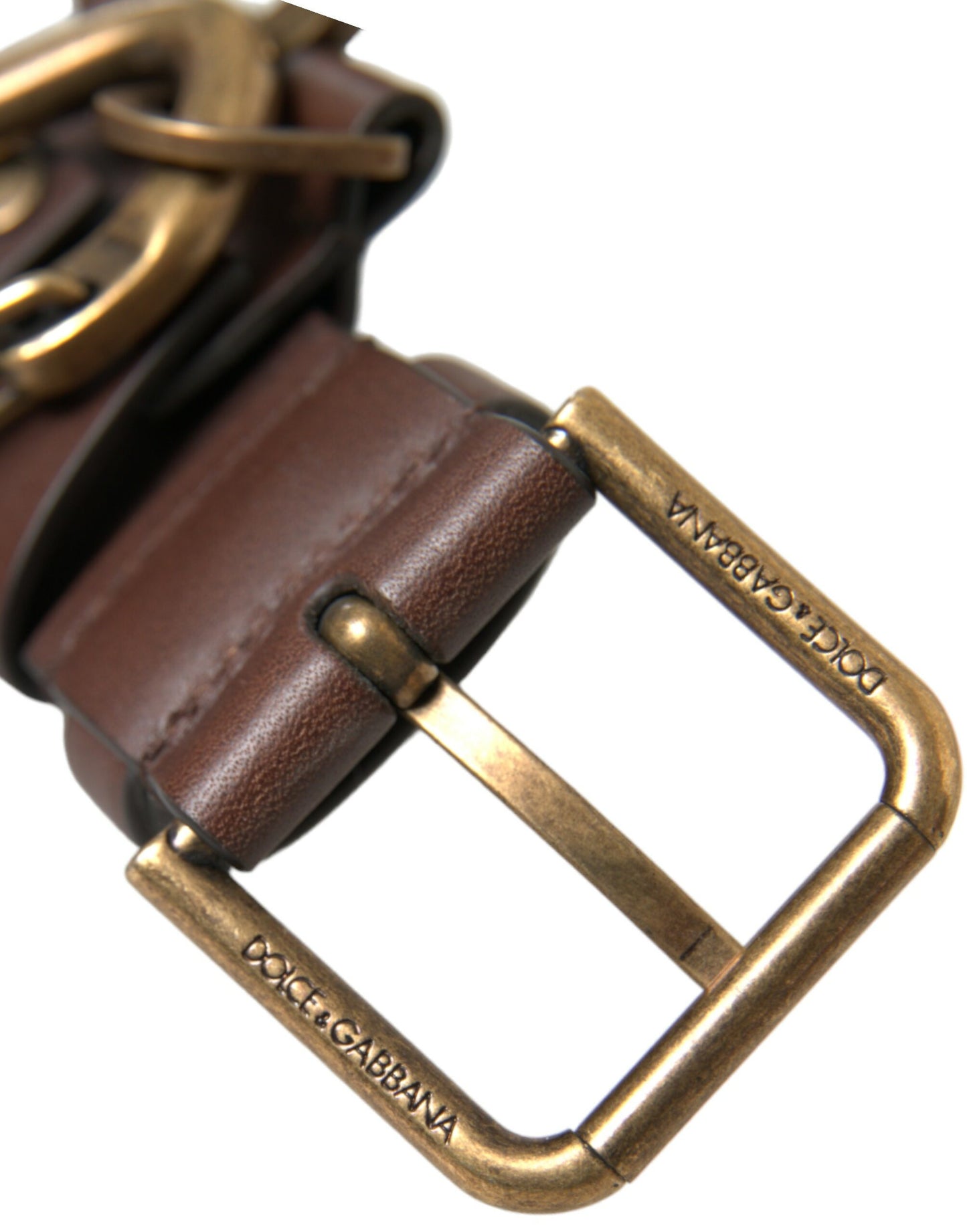 Dolce &amp; Gabbana Elegant Calf Leather Belt with Metal Buckle Closure