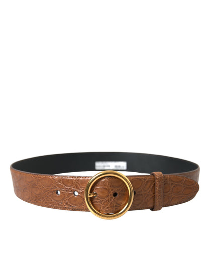 Dolce &amp; Gabbana Elegant Exotic Leather Belt - Rich Brown
