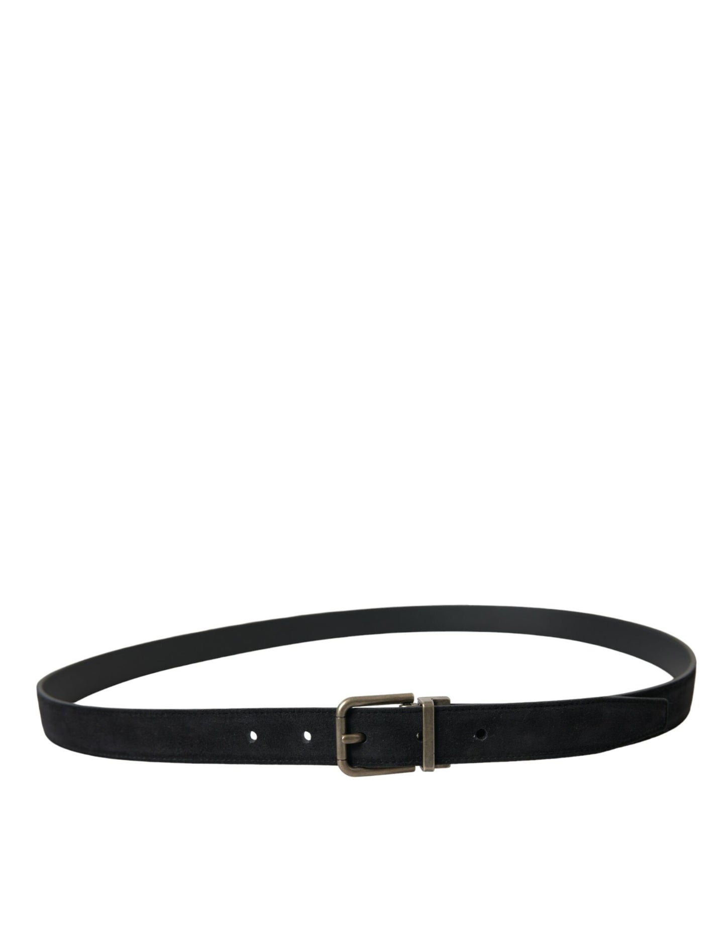 Dolce &amp; Gabbana Elegant Black Leather Belt with Metal Buckle