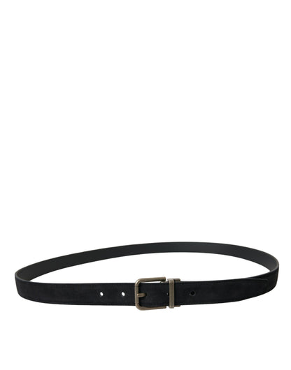 Dolce &amp; Gabbana Elegant Black Leather Belt with Metal Buckle