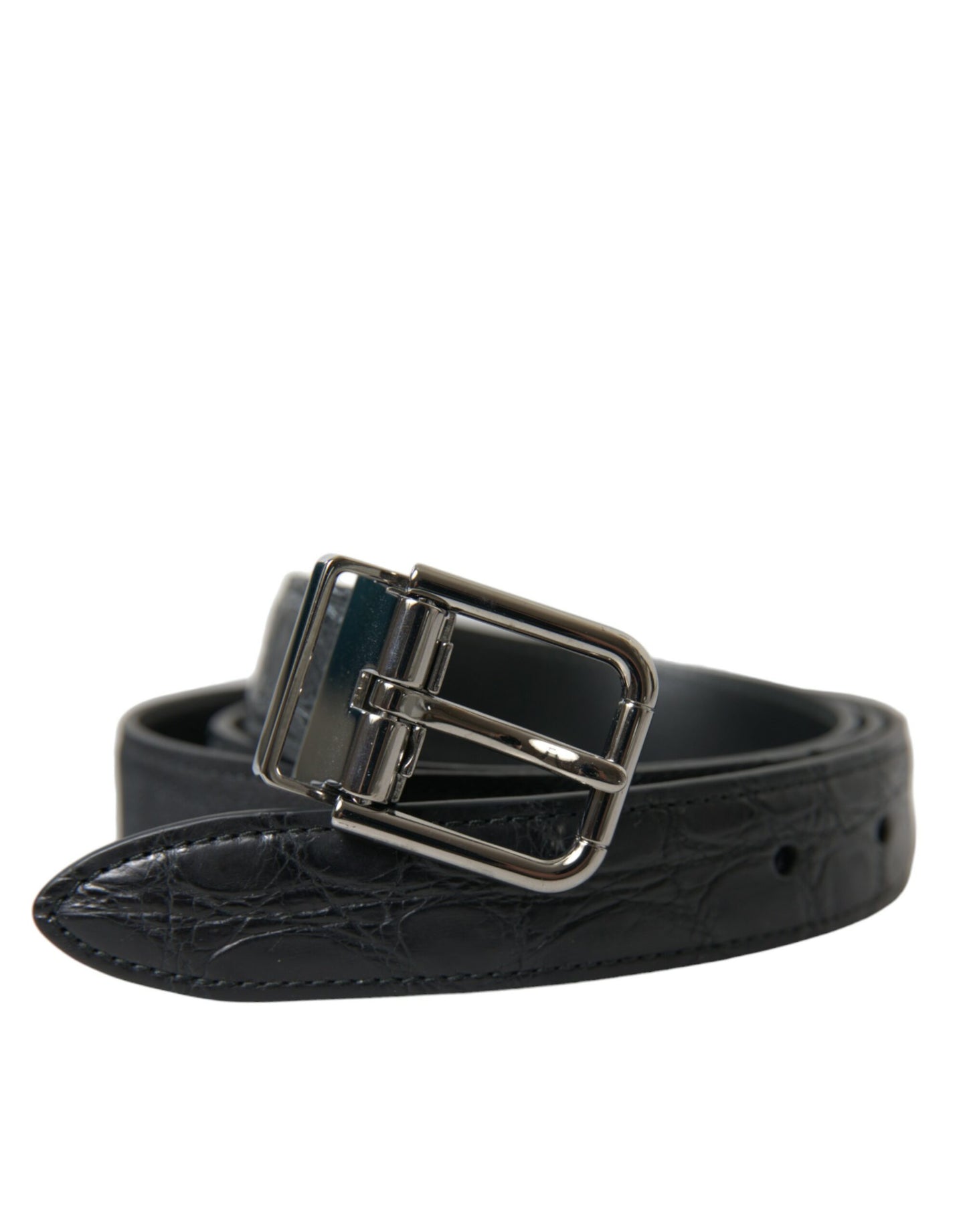 Dolce &amp; Gabbana Elegante cinturón de piel con hebilla de metal