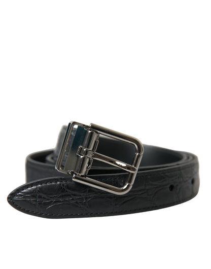 Dolce &amp; Gabbana Elegante cinturón de piel con hebilla de metal