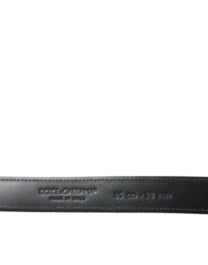 Dolce &amp; Gabbana Elegante cinturón de piel con hebilla de metal