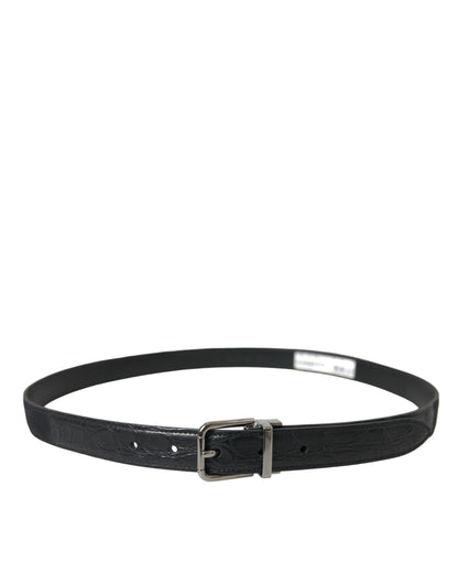 Dolce &amp; Gabbana Elegante cinturón de piel con hebilla de metal