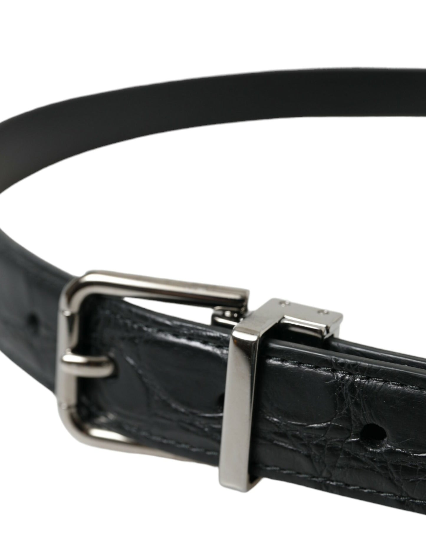 Dolce &amp; Gabbana Elegante cinturón de piel con hebilla de metal