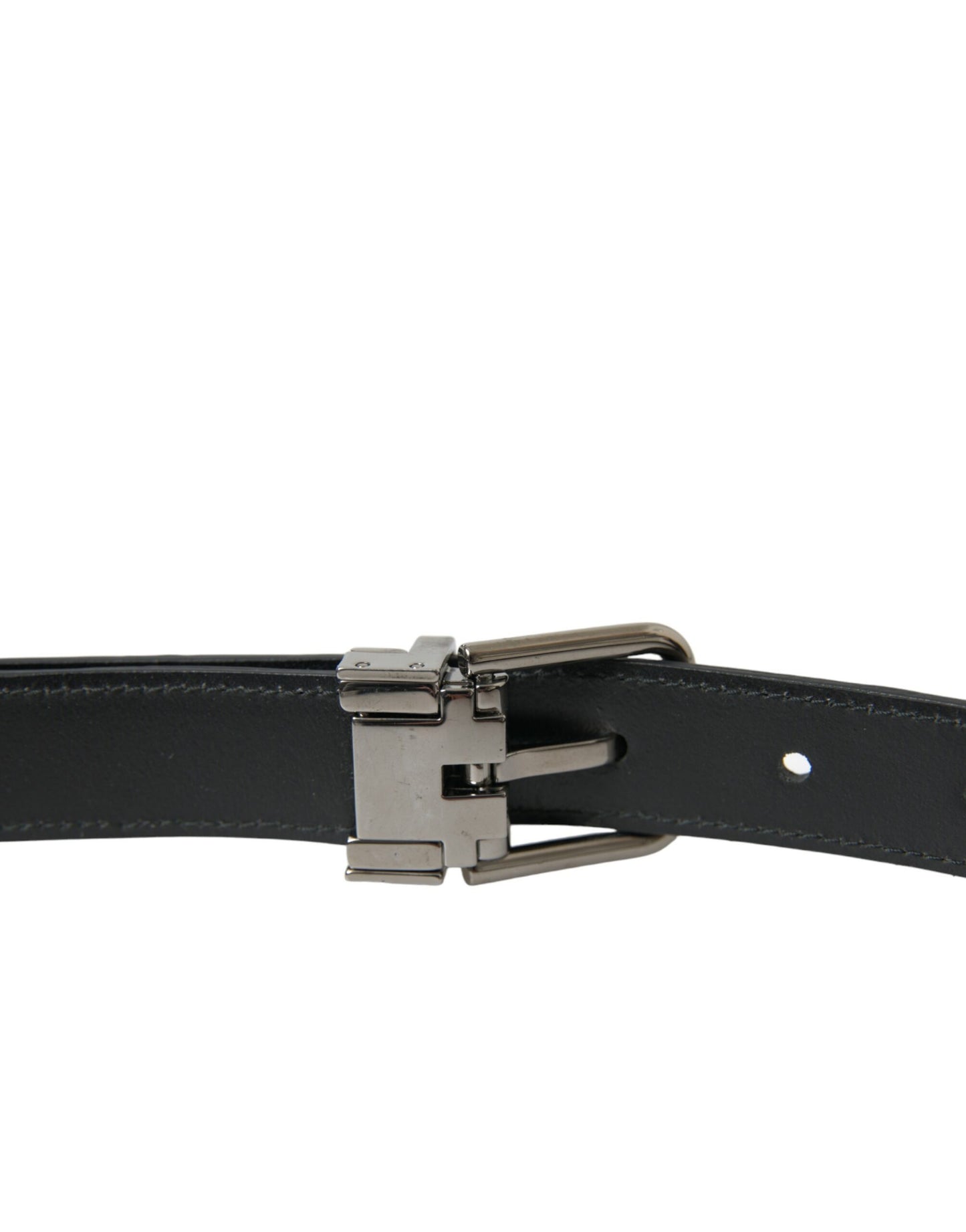 Dolce &amp; Gabbana Elegante cinturón de piel con hebilla de metal