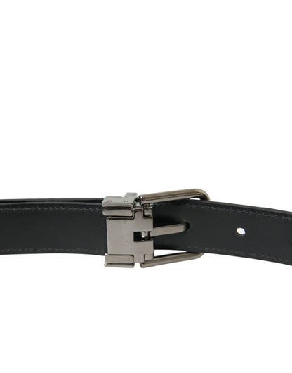Dolce &amp; Gabbana Elegante cinturón de piel con hebilla de metal