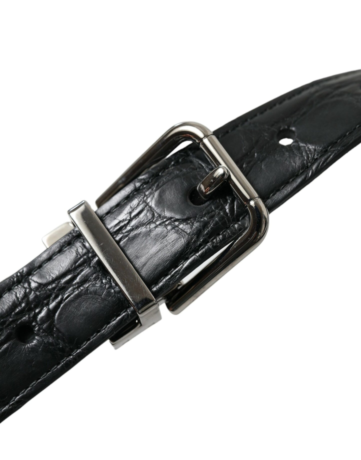 Dolce &amp; Gabbana Elegante cinturón de piel con hebilla de metal