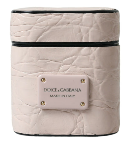 Dolce &amp; Gabbana Elegante funda para Airpod de cuero rosa claro