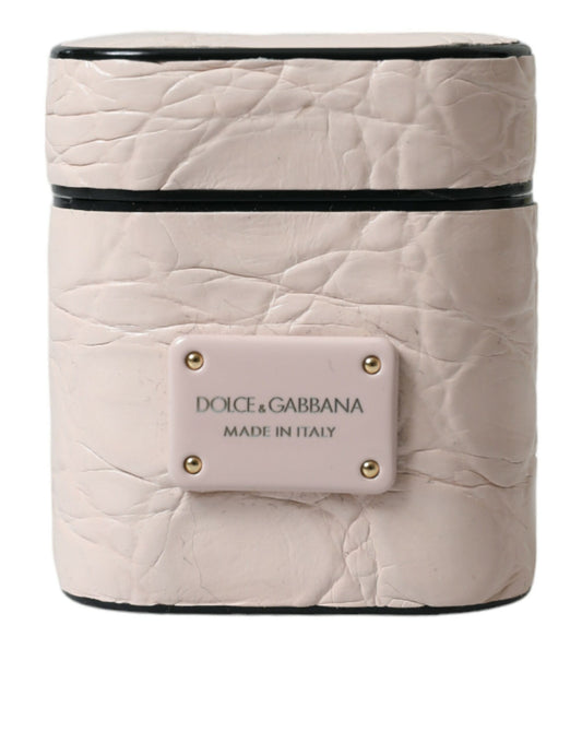 Dolce &amp; Gabbana Elegante funda para Airpod de cuero rosa claro