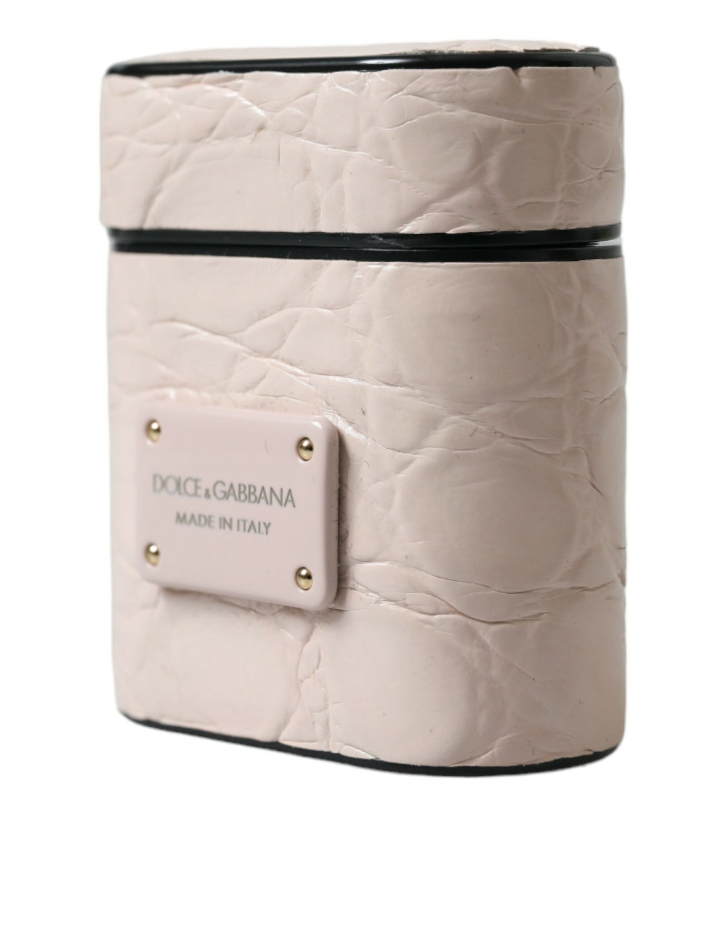 Dolce &amp; Gabbana Elegante funda para Airpod de cuero rosa claro