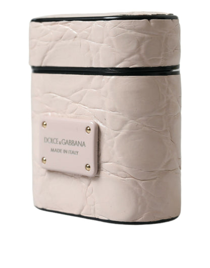 Dolce &amp; Gabbana Elegante funda para Airpod de cuero rosa claro