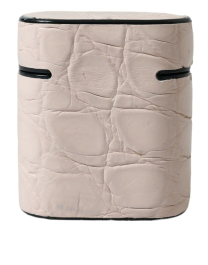 Dolce &amp; Gabbana Elegante funda para Airpod de cuero rosa claro