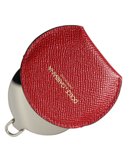 Dolce &amp; Gabbana Elegante soporte para espejo de cuero rojo