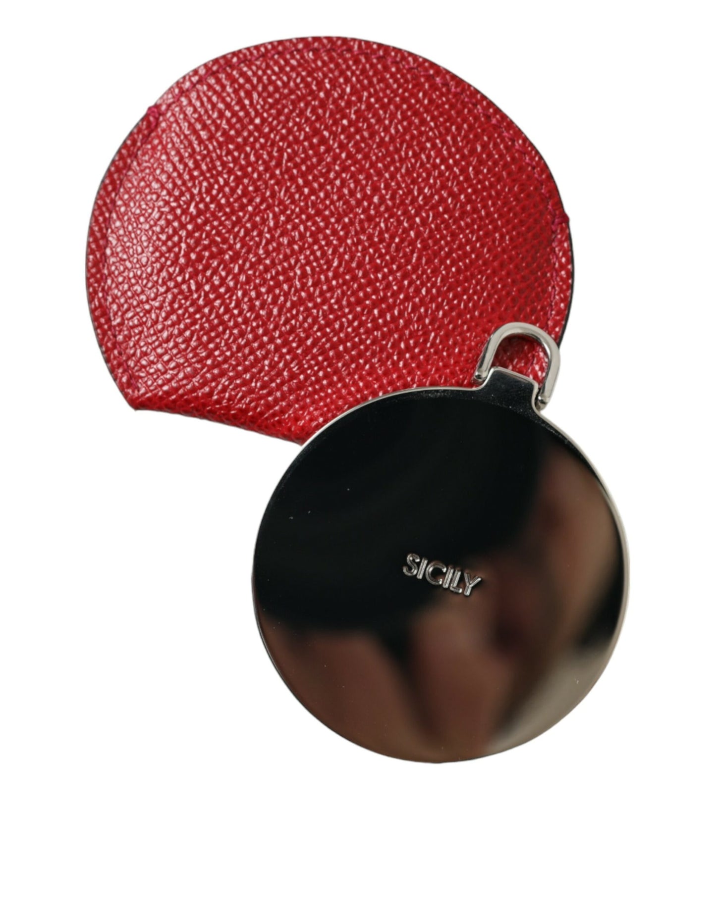 Dolce &amp; Gabbana Elegante soporte para espejo de cuero rojo