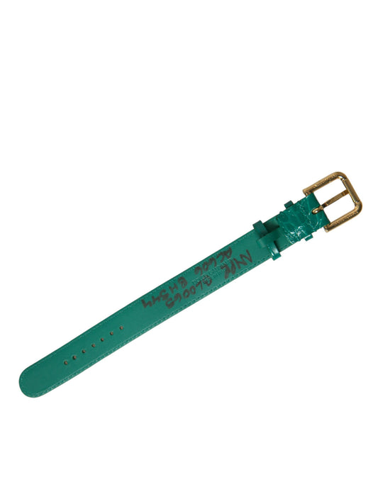 Dolce &amp; Gabbana Elegante Banda Para El Cuello De Cuero Verde