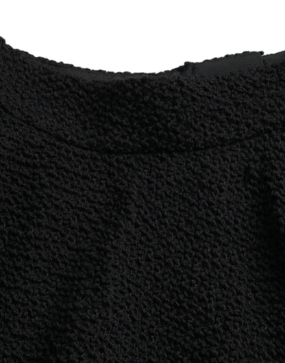 Dolce &amp; Gabbana Falda negra evasé hasta la rodilla de cintura alta