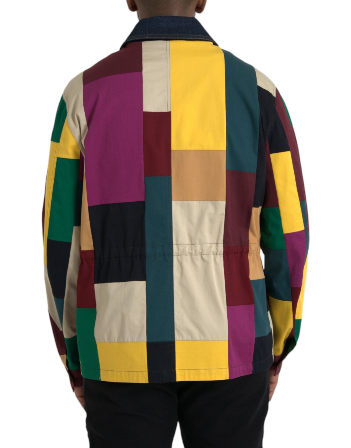 Dolce &amp; Gabbana Chaqueta con cuello de algodón con patchwork multicolor