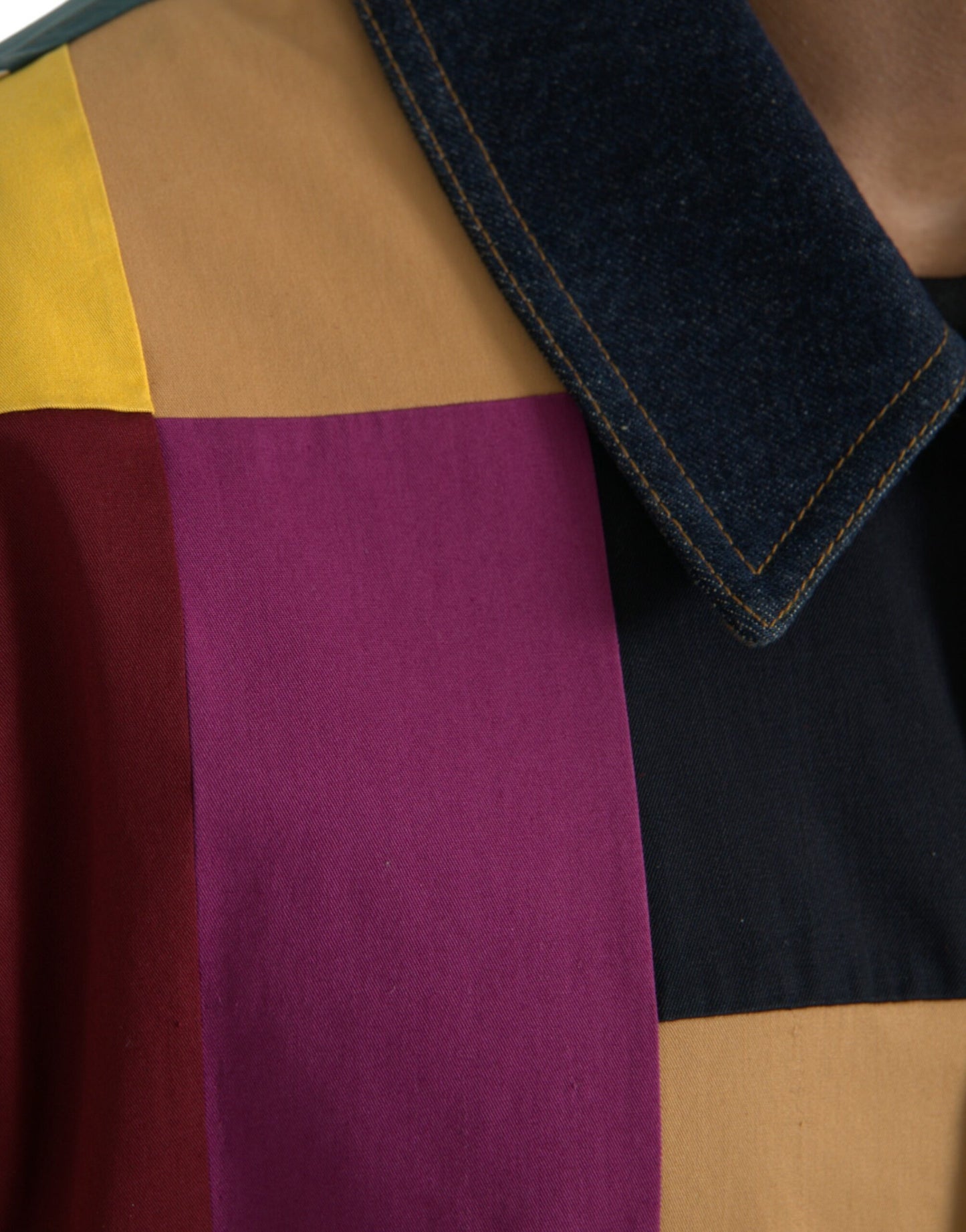 Dolce &amp; Gabbana Chaqueta con cuello de algodón con patchwork multicolor
