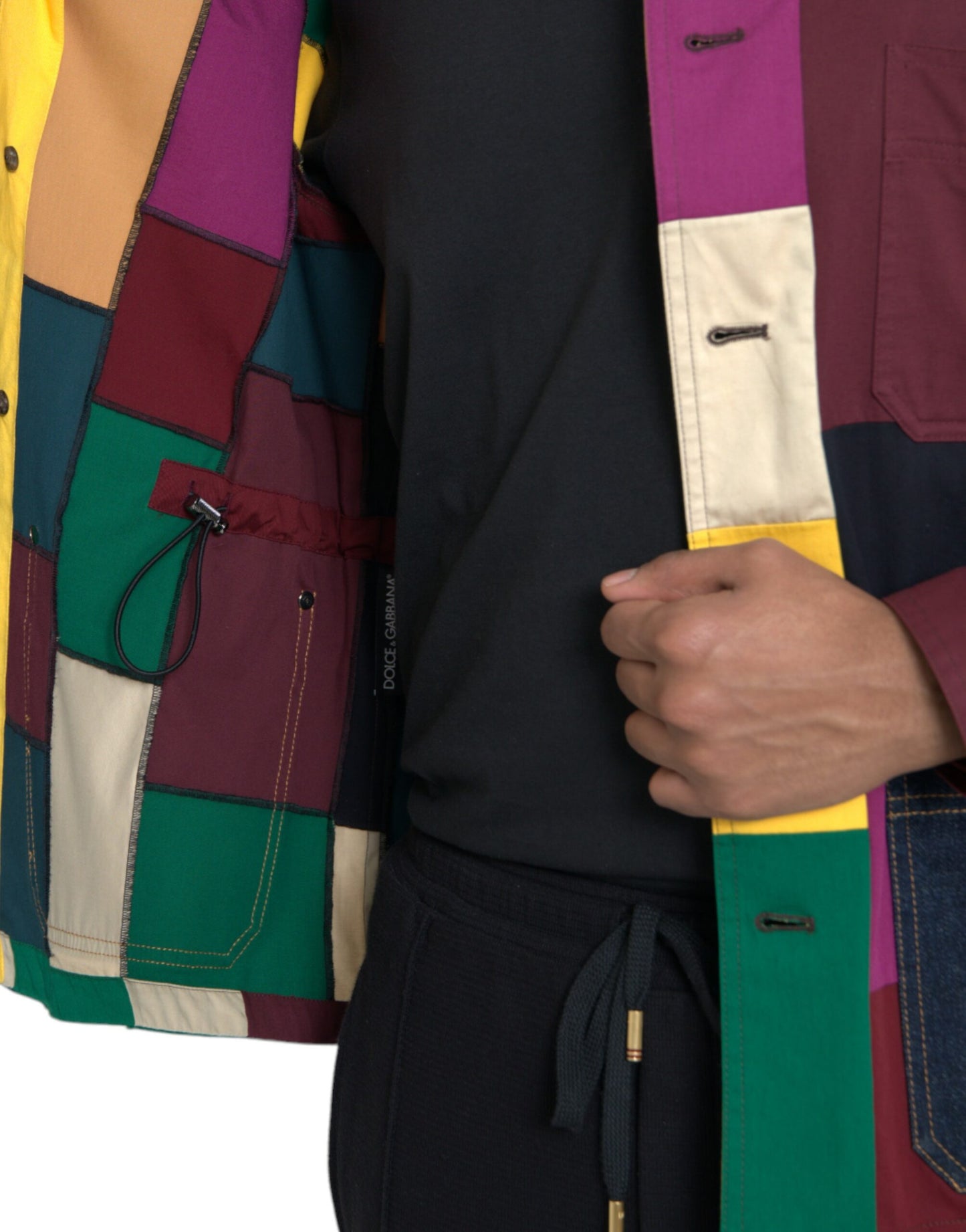 Dolce &amp; Gabbana Chaqueta con cuello de algodón con patchwork multicolor
