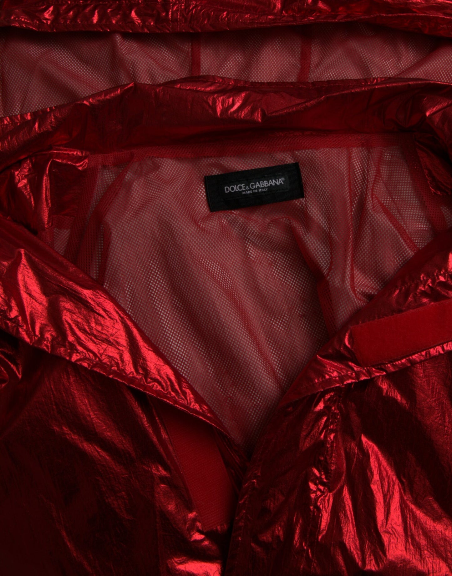 Dolce &amp; Gabbana Chaqueta tipo sudadera con capucha de nailon rojo