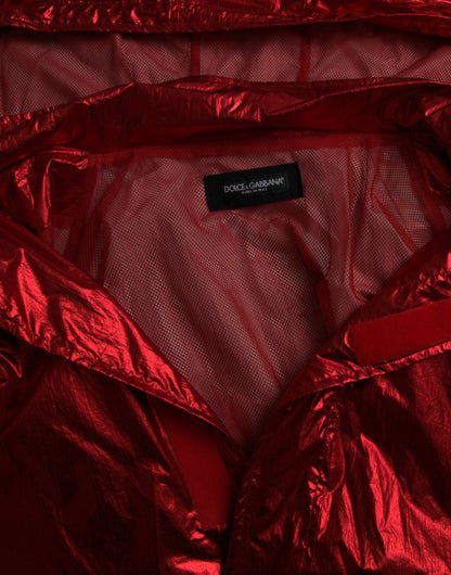Dolce &amp; Gabbana Chaqueta tipo sudadera con capucha de nailon rojo