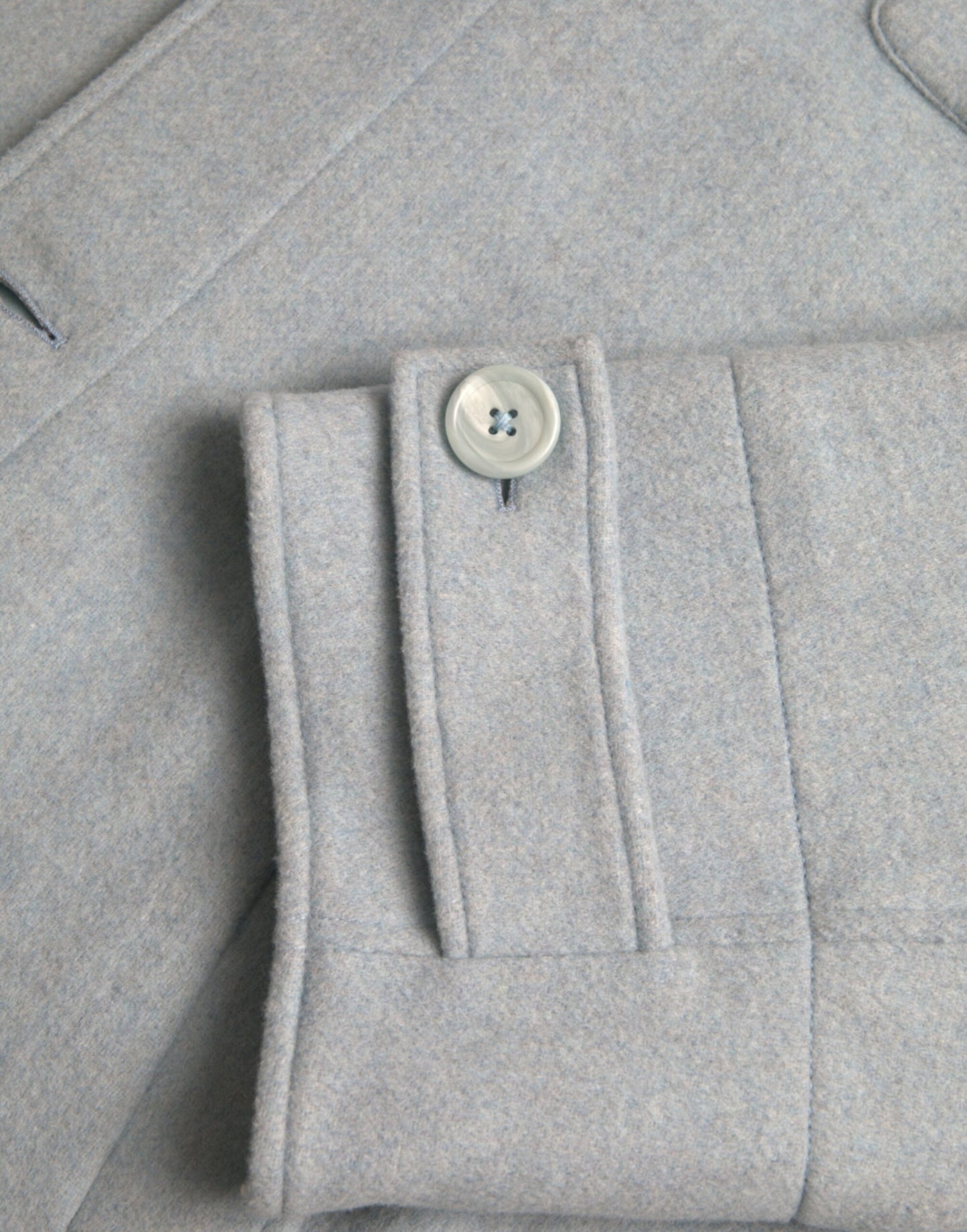 Dolce &amp; Gabbana Gabardina con botones de lana azul claro