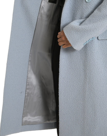 Dolce &amp; Gabbana Gabardina larga azul con doble botonadura